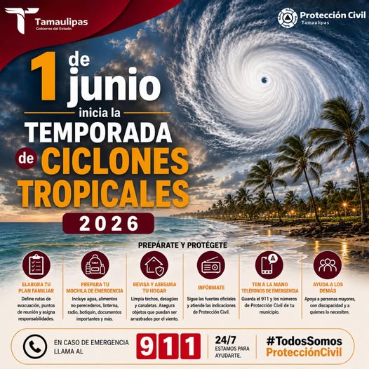 ¡Inicia la Temporada de Ciclones Tropicales 2026!