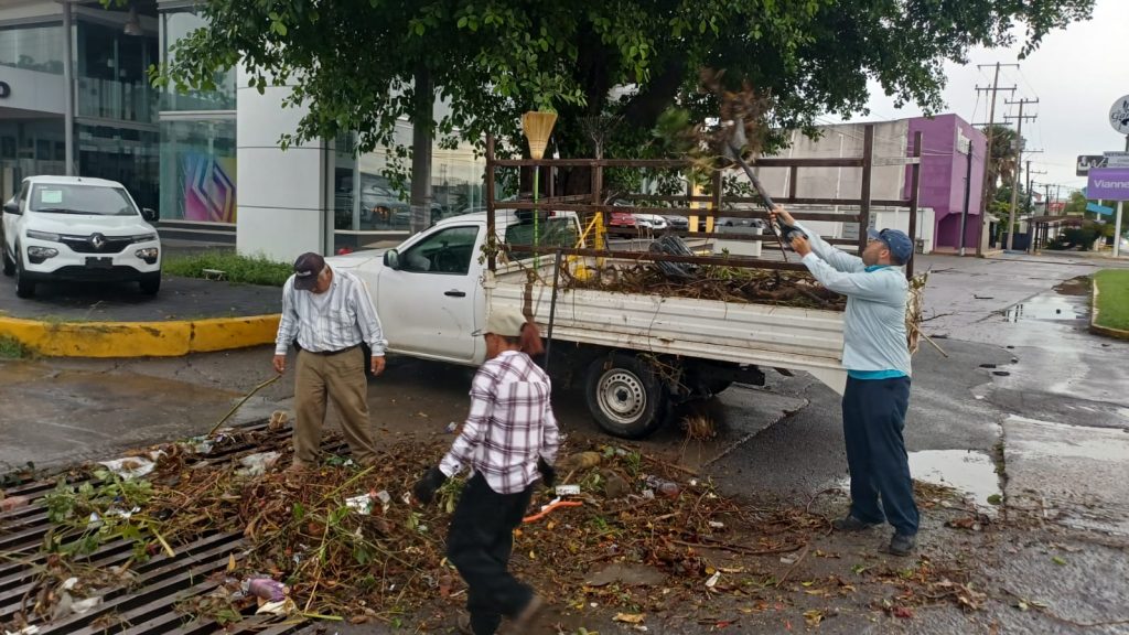 Despliegan apoyo y limpieza tras intensa lluvia