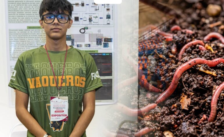 Estudiante de la UAT crea prototipo con IA para mejorar la lombricultura a bajo costo