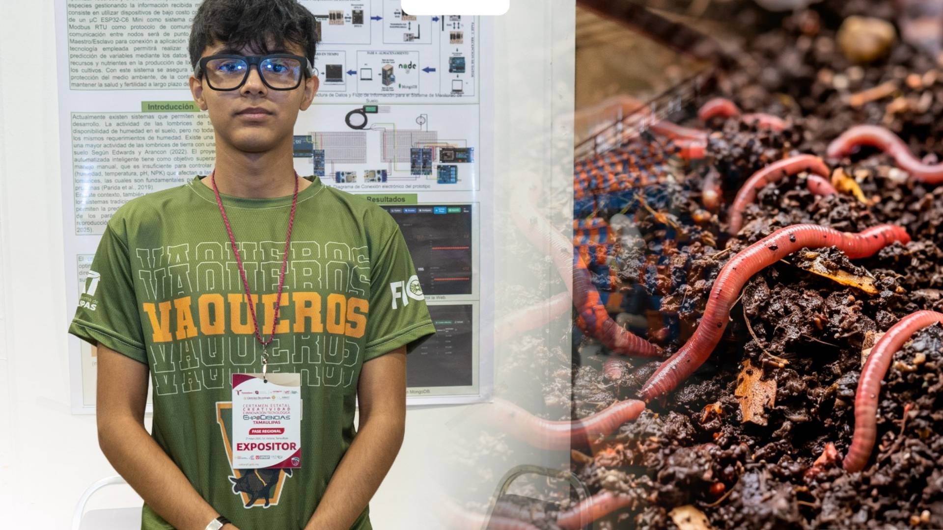 Estudiante de la UAT crea prototipo con IA para mejorar la lombricultura a bajo costo