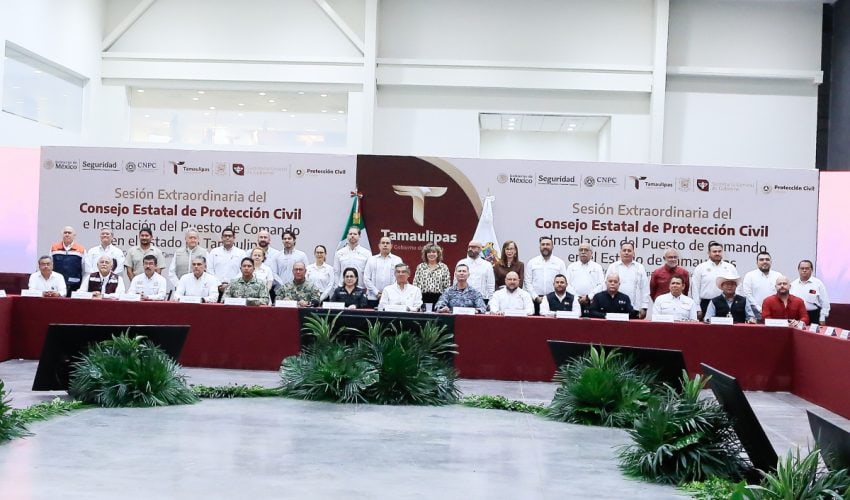 Instalan CNPC y Gobierno de Tamaulipas Puesto de Comando Interinstitucional para fortalecer la atención ante lluvias y ciclones