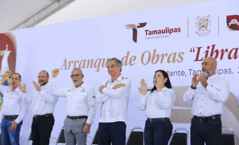 Arranca Américo Villarreal libramiento poniente y entrega obras hidráulicas y deportivas en El Mante