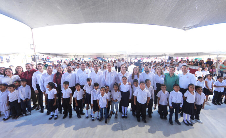 INAUGURAN GOBERNADOR AMÉRICO VILLARREAL Y ALCALDESA CARMEN LILIA CANTUROSAS NUEVA PRIMARIA EN EL PROGRESO