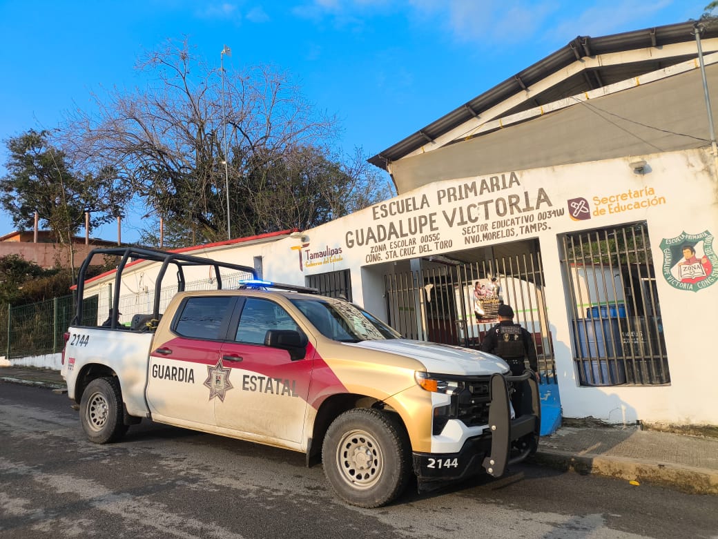 Refuerzan vigilancia policial ante robos en escuelas y comercios de Ciudad Victoria